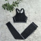 New yoga fitness high waisted gathering vest seamless training suit yoga pants high elasticity set