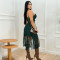 Fashionable women's sexy sleeveless strapless backless fringe dress