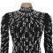 Fashionable women's temperament long sleeved nail bead rhinestone wrapped arm dress