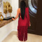 Fashionable women's sexy casual one shoulder tassel long dress