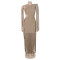 Fashionable women's sexy casual one shoulder tassel long dress
