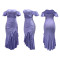 Strapless one shoulder short top paired with an irregular ruffled skirt with solid color, two pieces