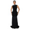 Fashionable women's patchwork pleated temperament slim fit bubble bead dress