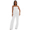 Fashion women's temperament strapless breasted breasted top and pants two-piece set