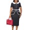 Women's new summer short sleeved fashionable temperament OL Tongle color blocked high waisted African dress