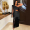 Fashionable women's sexy casual one shoulder tassel long dress