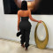 Casual commuting solid color multi pocket ankle binding workwear strapless jumpsuit