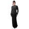 Fashionable women's temperament long sleeved nail bead rhinestone wrapped arm dress
