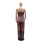 Sexy strapless foreign trade jumpsuit, fashionable printed pants, loose pants
