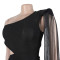 Fashionable women's sexy casual one shoulder tassel long dress