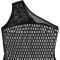 Fashionable women's sexy mesh rhinestone slanted shoulder sleeveless dress