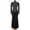 Fashionable women's temperament long sleeved nail bead rhinestone wrapped arm dress