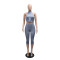 Sleeveless lapel vest top paired with 7-inch pants pencil pants two-piece set for women's clothing