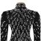 Fashionable women's temperament long sleeved nail bead rhinestone wrapped arm dress
