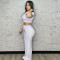Sexy casual commuting elastic hooded washing process two-piece set