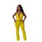 Elegant and sexy slim fit elastic hollow ring hanging neck strap jumpsuit