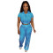 Sexy casual commuting elastic hooded washing process two-piece set