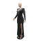 Foreign trade dress, evening dress, deep V-high slit dress, women's dress