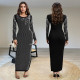 Fashionable women's bag arm slim fit rhinestone bubble bead elegant dress
