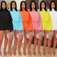 Fashionable women's clothing, fashionable casual pleated solid color jumpsuit, short skirt new
