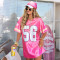 fashion round neck five quarter sleeve long T-shirt women's clothing
