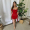 Cross border one collar solid color hip hugging dress, fashionable and sexy short skirt, women's foreign trade style