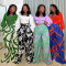 Fashionable casual and comfortable two-piece set with long sleeved top and loose printed wide leg pants