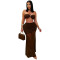 Fashionable women's sexy strapless bag arm pleated mesh long skirt new