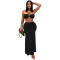 Fashionable women's sexy strapless bag arm pleated mesh long skirt new