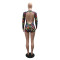 New sexy backless perspective butterfly print long sleeved jumpsuit for women's shorts