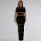 Fashionable women's sexy perspective mesh patchwork arm hugging dress