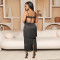 Fashionable women's sexy camisole backless tassel long dress