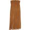 Fashionable women's deer skin velvet sexy strapless solid color tassel long skirt