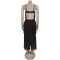 Fashionable women's sexy camisole backless tassel long dress