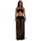 Fashion women's sexy shoulder strap top, tassel long skirt two-piece set