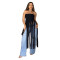 Fashionable women's deer skin velvet sexy strapless solid color tassel long skirt