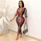New fashion digital print V-neck long sleeved pants two-piece set for women