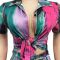 New fashion digital print V-neck long sleeved shorts two-piece set for women