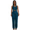 Fashion women's neck hanging sexy leopard print top and pants two-piece set