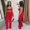 Fashionable women's sexy summer strapless strap pants set new