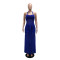 Foreign trade women's solid color dress sexy sleeveless lace up slit dress