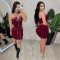Fashion women's casual sexy strapless top and short skirt set new