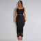 Fashion women's sexy suspender tassel top long skirt two-piece set