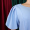 Summer Fashion Bubble Sleeves Elegant High Waist Solid Color Round Neck Large Skirt African Dress