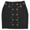 Fashion women's casual long sleeved chicken eye top short skirt two-piece set
