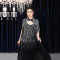 Fashionable women's sexy rhinestone wrapped transparent shawl dress