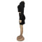 Fashion women's casual long sleeved chicken eye top short skirt two-piece set