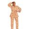 Elegant commuting stand collar printed drawstring waist cinching long sleeved two-piece set
