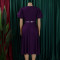 Summer Fashion Bubble Sleeves Elegant High Waist Solid Color Round Neck Large Skirt African Dress
