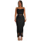 Fashion women's sexy suspender tassel top long skirt two-piece set
